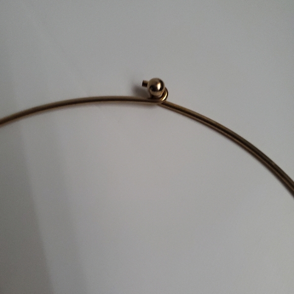 Goldtone Choker Mesh Bib Slider Pendant Hook Clasp Elegant & Simple Holiday Wear - Picture 4 of 4